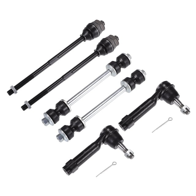 Unique Bargains 6pcs Kit de Suspensión Delantera Extremo Interior Exterior de Barra de Dirección Enlace de Barra Estabilizadora Delantera para Cadillac Escalade