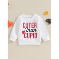 thumbnail image 2 of Suealasg Toddler Girls Boys Spring Sweatshirts Baby Valentine's Day Clothes Long Sleeve Crewneck Letter Print Pullover Tops 6M 1T 2T 3T  Casual Fall Clothes for Kids Girls Boys, 2 of 8
