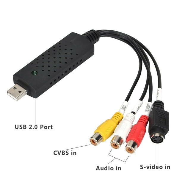Convertisseur vidéo VHS vers USB, surveillance vidéo, RCA vers USB,  convertisseur RCA vers USB, carte adaptateur de capture pour PC et mobile