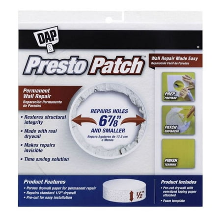 Dap 09157 Presto Patch Drywall Plug, 1/2-Inch, 6-7/8-Inch - Case with