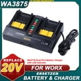 thumbnail image 1 of Batería WA3520 de Doble Puerto WA3522 para Cargador Worx WA3512 Reemplaza WA3875 20V, 1 of 7