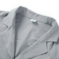 thumbnail image 4 of CBGELRT Mens Shirts Soft Mens Shirts Casual Stylish Mens Solid Short Sleeve Shirt Button Cotton Linen Shirt Gray xl, 4 of 9
