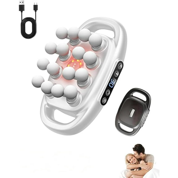 Purivil Pro Massager - 16 Head Massage Gun Deep Tissue, 30 Intensity Levels, 3 Smart Modes Quiet Percussion Massagers for Legs, Waist, Buttocks Muscles (White)
