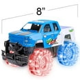 thumbnail image 3 of ArtCreativity Light Up Blue & White Monster Truck, 1 Piece, 8 Inch Monster Truck Toy with Flashing LED Tires & Batteries, Push n Go Car Toys for Kids, Fun Gift for Boys & Girls Ages 3 & Up, 3 of 6