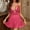 Hot Pink, variant on Womens Nightgown Open Front Dress Lace Sleepwear Mesh Nightgown Night Wear