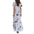 thumbnail image 6 of UoCefik Floral Maxi Dresses for Women 2025 Summer Elegant Flutter Sleeve Long Flowy Dresses Trendy V Neck Garden Party Dress Blue XS, 6 of 8