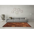 thumbnail image 3 of Ahgly Company Indoor Rectangle Checkered Brown Modern Area Rugs, 7' x 10', 3 of 4
