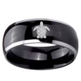 thumbnail image 2 of Tungsten Sea Turtle Design 8mm Glossy Black 2 Tone Dome Polished Edges Men Ring, 2 of 2