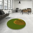 thumbnail image 4 of Ahgly Company Machine Washable Indoor Round Transitional Army Green Area Rugs, 3' Round, 4 of 7