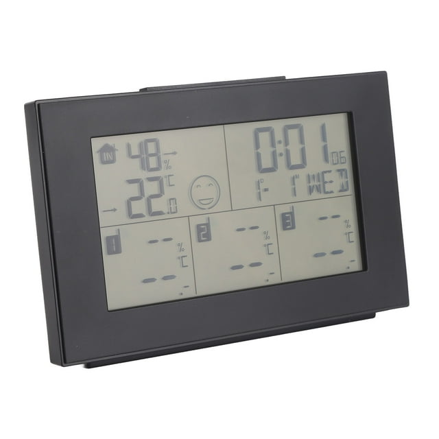 Horloge du Moniteur Météo, Horloge Météo 3 Canaux 12 24 Heures Format pour l'Extérieur