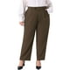thumbnail image 1 of Pantalones de trabajo de oficina de talla grande plisados Agnes Orinda para mujeres, de cintura alta, rectos, casuales de negocios con bolsillo 3X Café, 1 of 6