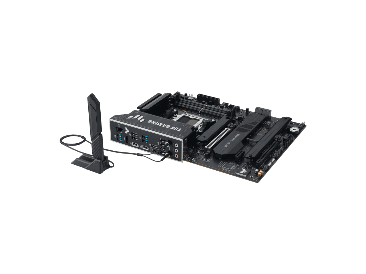 ASUS TUF GAMING X870E-PLUS WIFI7 AMD X870E ATX Motherboard with 16+2+1 80A Power Stages, DDR5 Support with AEMP, PCIe 5.0 x16 with PCIe Slot Q-Release Slim, Four M.2 Slots, WiFi 7 with ASUS WiFi Q-Ant
