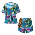 thumbnail image 4 of Lsque Little Sea Turtles Women's Short-Sleeved Pajama Set - 2 Piece Soft and Lightweight Sleepwear Set-XX-Large, 4 of 9