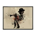 thumbnail image 1 of Designart Woman Playing Jazz Trumpet FLOAT FRAME WALL ART, 1 of 4