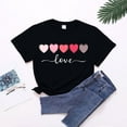 thumbnail image 2 of Tiweut Valentine Shirts For Womens Teacher Graphic Tees Valentines Day Clothes Heart Valentine'S Tops Plus Size Tee Tshirt,A-Black,L, 2 of 3