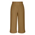 thumbnail image 6 of Bloomae Capri Pants for Women Loose Wide Leg Capris with Pockets for Women Lightweight Womens Capris for Summer Yoga Casual Khaki#01 L, 6 of 8
