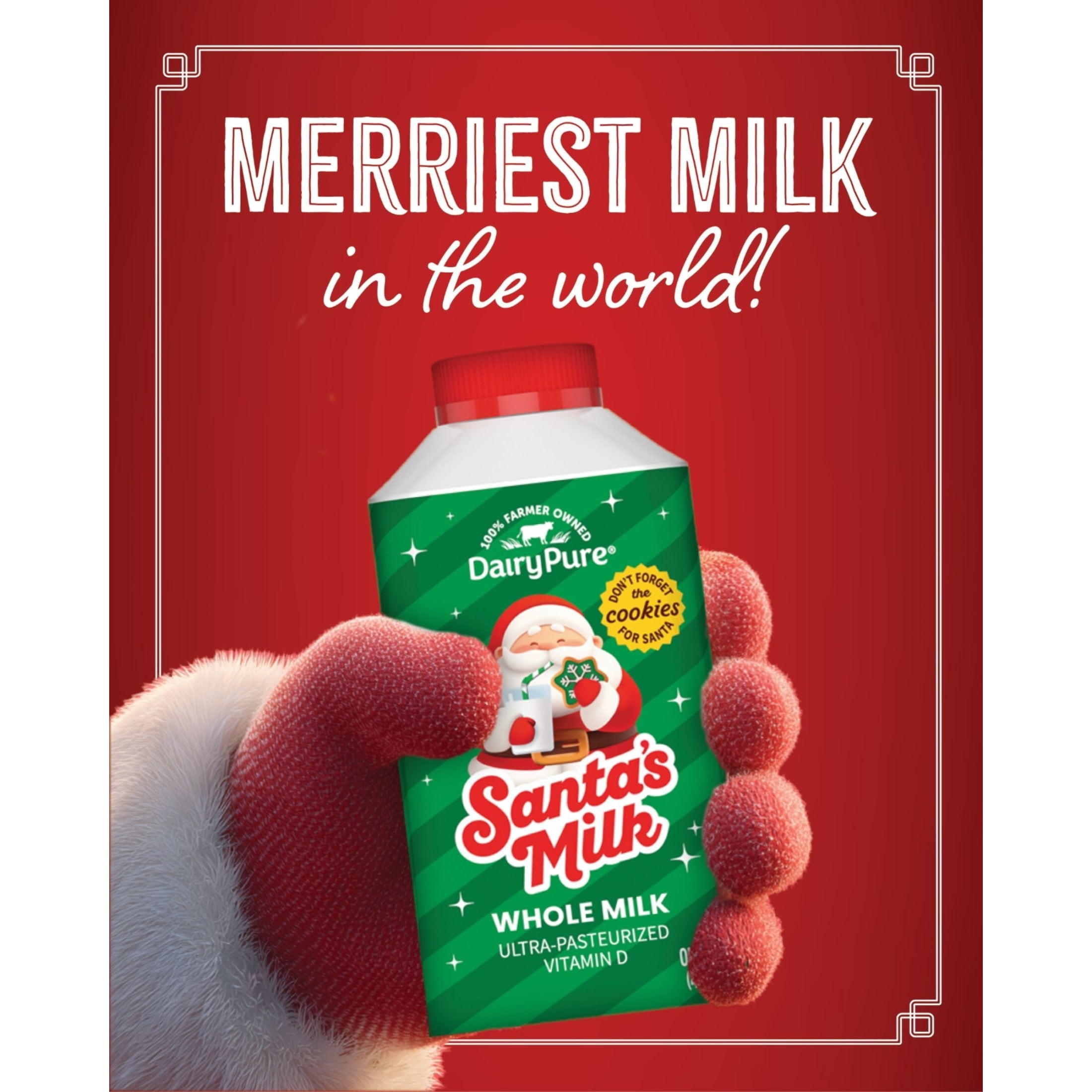 DairyPure Santa's Milk Ultra-Pasteurized Whole Milk, Pint