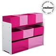 thumbnail image 1 of Delta Children Organisateur de Jouets de Luxe à Bacs Multiples avec Bacs de Rangement, Blanc/rose, 1 of 4