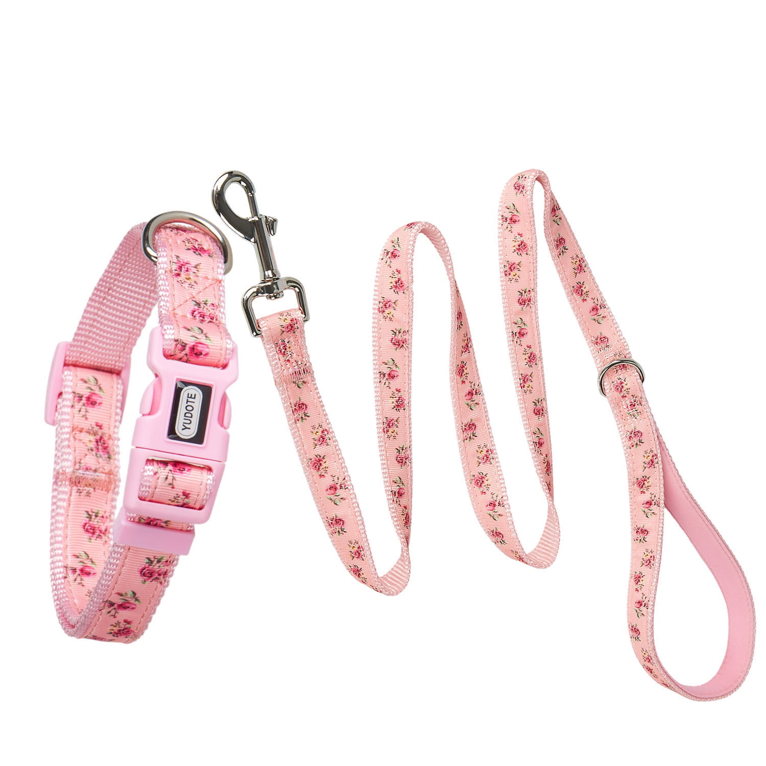azuza Dog Collar and Leash Set, Cute Strawberry Patterns on Pink Nylon  Collar and Matching Leash, Great Option for Large Dogs