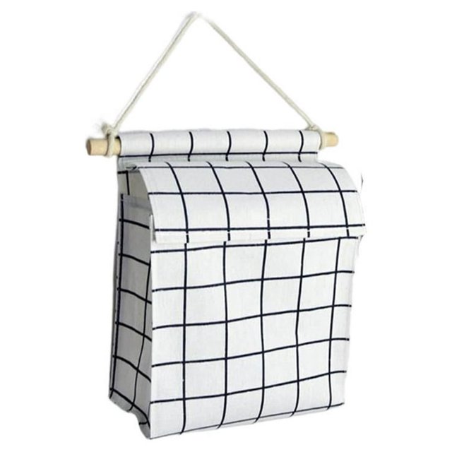 CNKOO Storage Bag Waterproof Bathroom Holders Package Multi-function Pockets Hang Paper Clothes Holder Underwear Sorting Black Grid Medium-sized