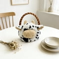 thumbnail image 4 of Cute Cow Plush Basket for Easter, 12.5" Spotted Stuffed Animal Tote with Handle, Soft Toy Storage for Home Decor, Unique Easter Gifts A, 4 of 6