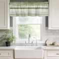 thumbnail image 2 of Abstract Waves Valances for Windows, Rod Pocket Kitchen Valance Curtains - Soft & Washable Small Window Treatment for Living Room, Bathroom, Stripes Watercolor Ombre Sage Green 42x12inch, 1 Panel, 2 of 9