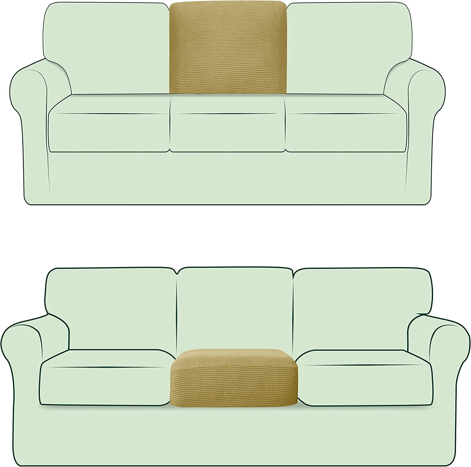 CHUN YI 1 Piece Stretch Couch Sofa Backrest Cushion Slipcover Checks