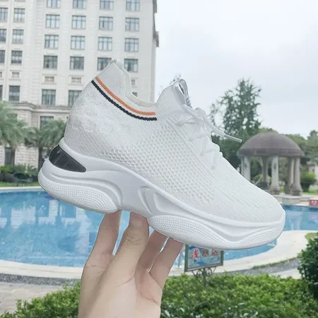 

Women‘s Solid Knit Chunky Sneakers Breathable Mesh Running Shoes Casual & Stylish Shoes Women‘s Footwear