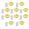 thumbnail image 2 of 10 Pack Copper Wire String Lights Bendable Battery Operated Powered 10ft 30 Amber Mini Micro Small LEDs Twinkle Fairy Starry Firefly Flora Garland Wreath Craft Bedroom Wedding Christmas Decorations, 2 of 4