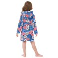 thumbnail image 5 of FORMRS Niños Bathrobe Unisex Hooded Robe Soft Plush Pajamas Sleepwear, Size 10-12T, Pink Flowers Pattern, 5 of 7