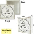 thumbnail image 5 of Zomyto 5x5 Inch The Best is Yet to Come Wooden Box Sign Home Decor,Wedding Decor,Rustic Inspirational, 5 of 5