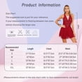 thumbnail image 7 of iEFiEL Womens Rhinestone Figure Skating Dress Chiffon Illusion Deep V-neck Ballet Lyrical Leotard Dance Dress Burgundy S, 7 of 7