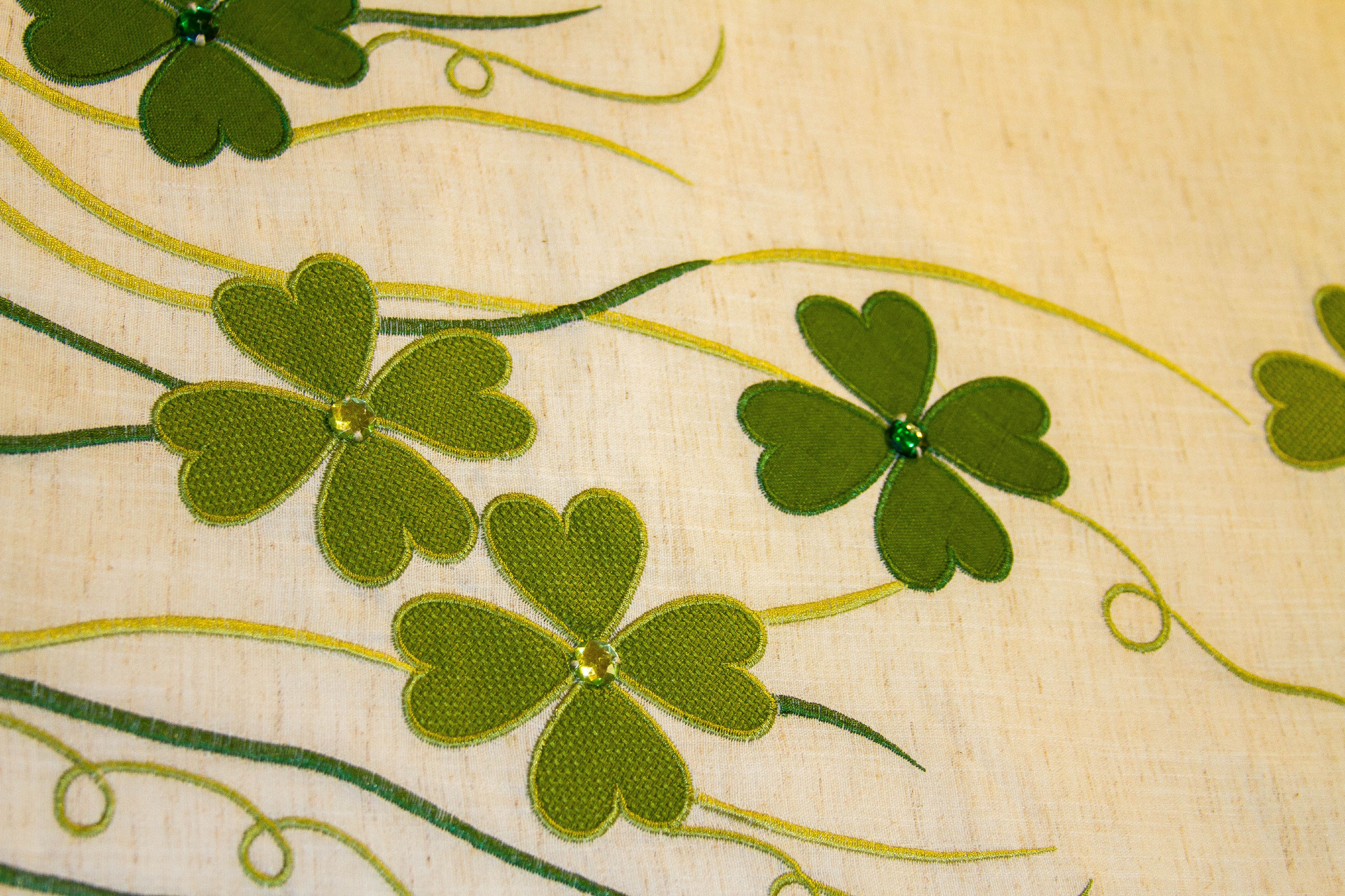 Saint Patrick's Shamrock Bling 100% Polyester Table Runner