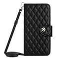 thumbnail image 4 of SaniMore Case for Samsung Galaxy A54 5G, PU Leather 3D Lattice Stylish for Girls Crossbody Lanyard Flip Kickstand Card Slots Cash Pocket Magnetic Clasp Full Protective Shockproof Wallet Shell, Black, 4 of 9