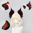 thumbnail image 3 of Hfppkn Plush Bat Ears Headband Gothic Wing Hair Hoop Accessories Red, 3 of 7
