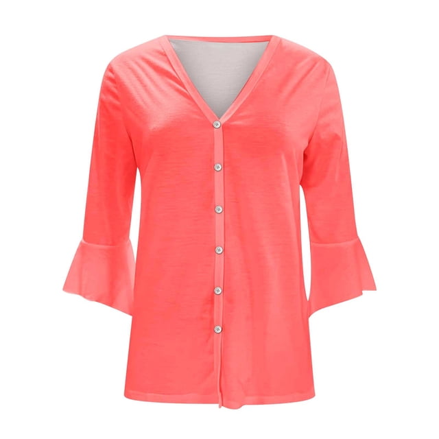 QUYUON Cardigans Légers pour Femmes Rabais Cardigans à Manches Longues Ouverts pour Femmes Cardigan Léger en Polyester Veste Cardigan Style Q-600 Chandail Tricoté d'Hiver Manteau Rouge Melon D\'eau m
