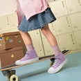 thumbnail image 5 of Toddler Shoes for Girls Boys High Top Kids Canvas Sneakers Adjustable Strap Casual Shoes Comfy Fashion Running Walking Classic Sneaker Indoor Outdoor, 5 of 6