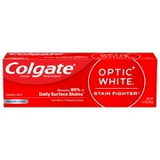 Colgate Optic White Stain Fighter Teeth Whitening Toothpaste, Clean Mint, 4.2 oz Tube