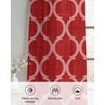thumbnail image 6 of Red Moroccan Sheer Curtains 84 Inch Length 2 Panels Set for Living Room/Bedroom, Morocco Ethnic Abstract Quatrefoil Grid Kitchen Curtains Grommet Semi-Sheer Curtains Window Treatments 42"x84"x2, 6 of 7