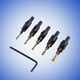 thumbnail image 3 of JUEGO DE BROCAS Para Chaflán HSS Con Revestimiento de Titanio de Longitud Ajustable, Kit de Carpintería de 5 piezas para taladrar en madera dura con broca en forma de cono,, 3 of 7