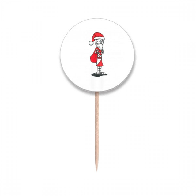 mas Santa Claus Horus Hat Bag Toothpick Flags Round Labels Party Decoration