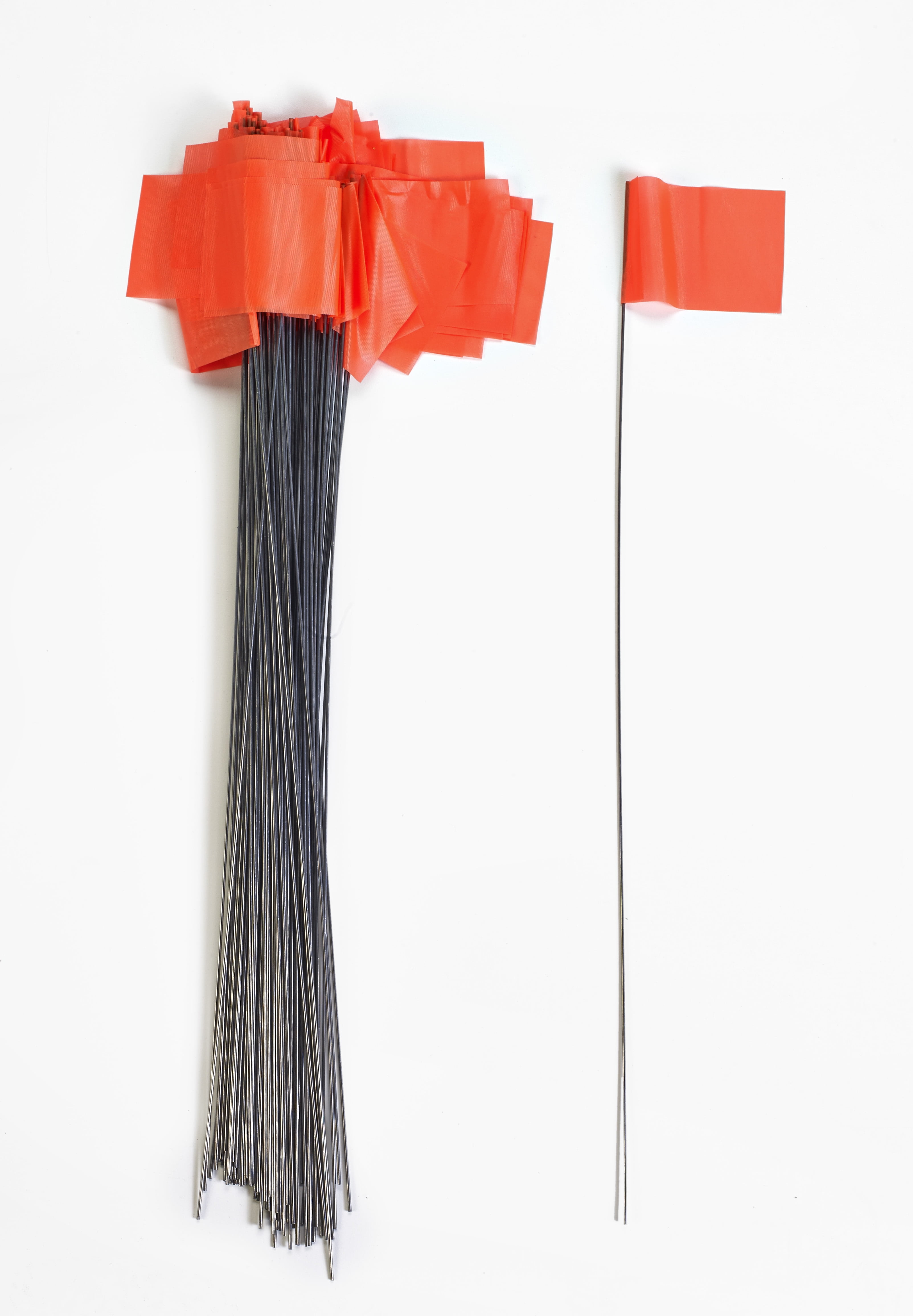 Wire Marking Flags, 2.5"x 3.5"x 21", Glow Orange (Pack of 1000