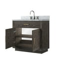 thumbnail image 2 of Abbey 36 in W Brown Oak Single Vanity, Carrara Marble Top and Faucet Set, 2 of 6