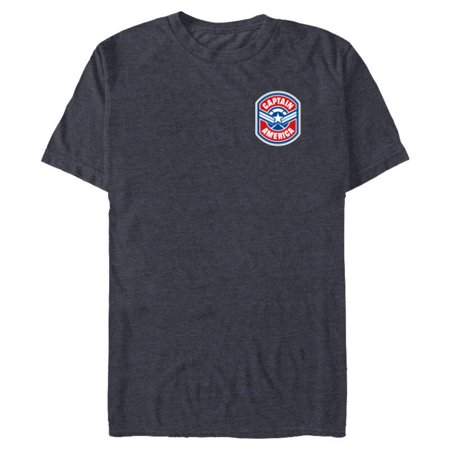 Marvel Avengers Captain America Star and Stripes Icon Round – Short Sleeve Blended T-Shirt for Adults – Customized-Navy Heather