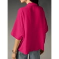 thumbnail image 5 of Musefolio Womens 3/4 Length Sleeve Chiffon Blouses V Neck Elegant Casual Shirts S-XXL, 5 of 5