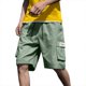thumbnail image 1 of Pantalones de Hombre Cintura Elástica Verano Suelto Color Sólido Pantalones de Cinco Cuartos Deportes Casuales Pantalones Cortos de Ropa de Trabajo de los Hombres, 1 of 8