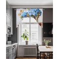 thumbnail image 4 of Flowers Fruit Kitchen Curtains Swag Valance for Windows/Bathroom/Cafe, Blue Hydrangeas Vintage Farm Leaves Rod Pocket Drape Panel Swag Curtain Valance for Bedroom/Living Room 55''x36'', 4 of 6