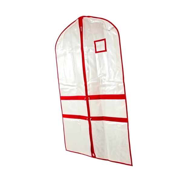 Funda protectora de PVC para ropa de baile, portátil, para vestidos de fiesta. Rojo
