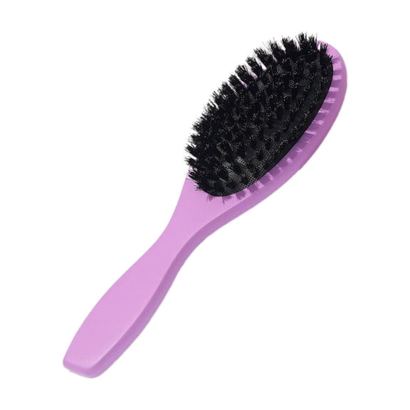 ACDANC Portable Boar Bristle Hair Brush for Women, Gentle Detangling Comb with Ergonomic Round Design for Scalp Massage, Travel and Daily Hair Care, Purple