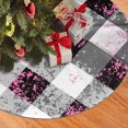 thumbnail image 2 of Falda para árbol de Navidad con cuadros escoceses en diagonal (1), suave y divertida, decoración navideña navideña de granja de 30", 2 of 4
